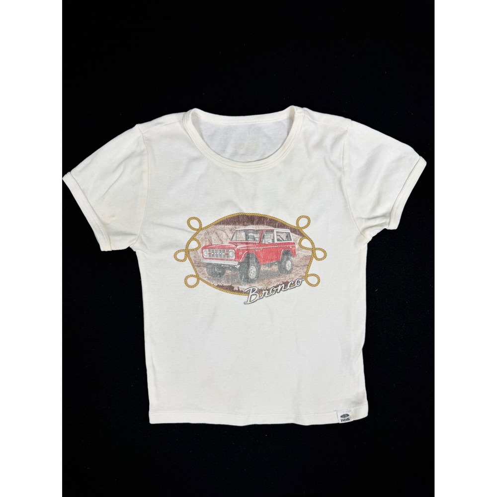 RSQ Ford Bronco Graphic Baby Tee Cream Red Truck Short Sleeve T-Shirt